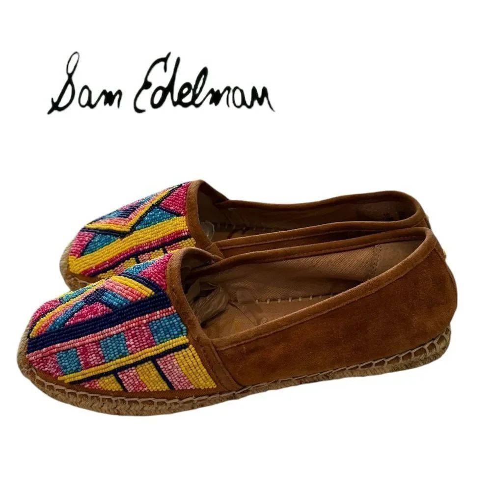 Sam Edelman Women's Maris Beaded Brown Loafers 7.5